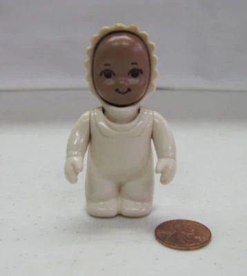 Little Tikes Dollhouse African American Baby Boy Girl Doll In White Sleeper #2 - Image 1 of 3