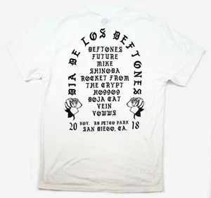 Dia De Los Deftones 2018 San Diego Official Merch White Tee T-Shirt Sz L AS* - Picture 1 of 5