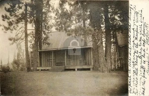 Fresno CA California Shaver Lake Cabin 1908 RPPC Photo Postcard COPY - Picture 1 of 2