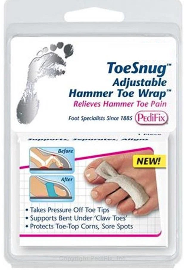 Pedifix ToeSnug Buttress Loop Pad Crooked Bent Toe Corrector Comforter Splint - Image 1 of 1