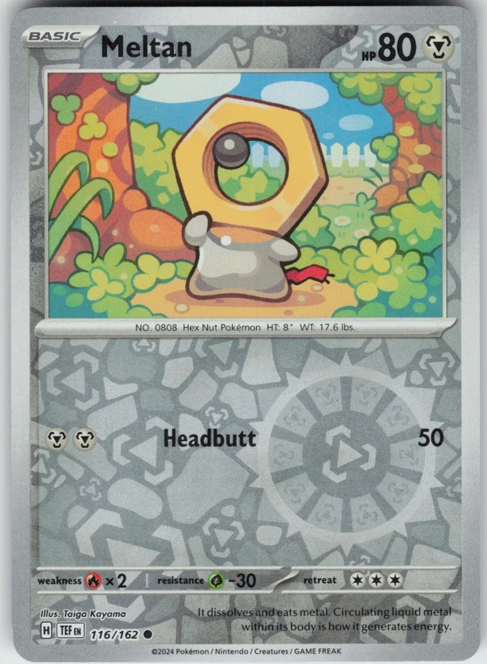 PO-01 Reverse Holo Meltan 116/162 Common SV05: Temporal Forces - Image 1 of 1
