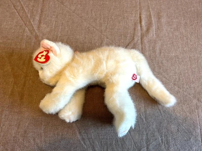 RARE VINTAGE 1996 TY BEANIE – white CRYSTAL CAT   11” long   VGC - Image 1 of 3