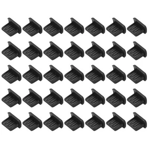 35pcs Phone Mini USB Port Plugs Covers Dust Protector for Mini USB End, Black - Photo 1 sur 4