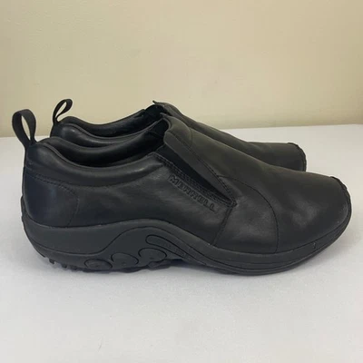 Merrell Jungle Moc Leather 2 Mens 12W Black Slip On Shoes Casual Comfort Loafers - Image 1 of 4