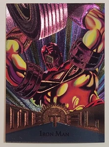 1995 Marvel Metal - Iron Man - #23 Silver Flasher Power Grid Comic Trading Card - Picture 1 of 2