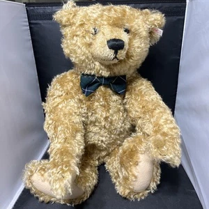 OSO DE PELUCHE STEIFF VINTAGE, piel dorada/rubia, con lazo verde #715/2000 - Imagen 1 de 9
