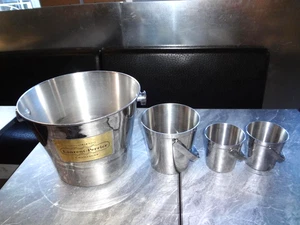 Laurent Perrier Champagne Wine Cooler Ice Bucket Set of 4 - Stainless Steel - Picture 1 of 10