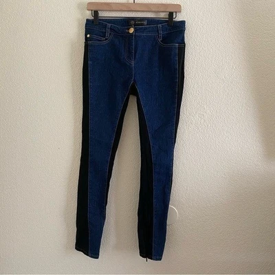 Винтажные женские узкие джинсы Versace размер 28 смешанные материалы на молнии до лодыжки - Изображение 1 из 4