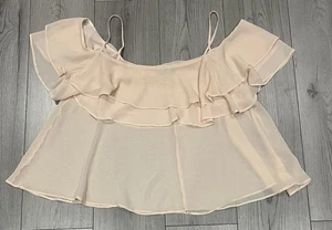 Pink Sheer Glittery Blouse with Tiered Neckline - Atmosphere- Size 16 - Picture 1 of 4