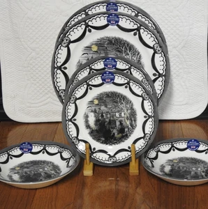 Royal Stafford Halloween Coven 2 Dinner 2 Salad Plates 2 Bowls 6 Pieces NEW - Picture 1 of 4