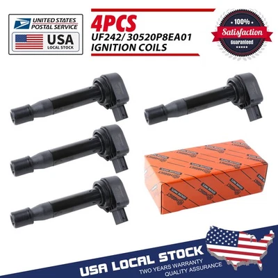 Paquete de 4 bobinas de encendido 30520P8EA01 para Honda Odyssey Acura 1999-2009 3,0/3,2/3,5 L Foto 1 de 4