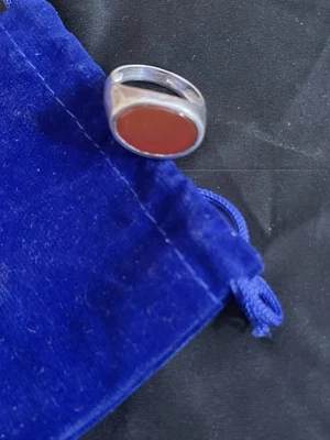 Anello Vintage in Argento e Corniola Misura 22.5 - Immagine 1 di 4