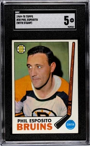 1969-70 Topps - Phil Esposito #30 - Set Break No PSA SGC 5 looks no calificados ++ - Imagen 1 de 3