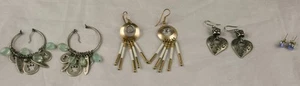 Lote de 8 Piezas Pendientes Perforados Tono Oro y Plata Reparación Reutilización Retro Usados - Imagen 1 de 1