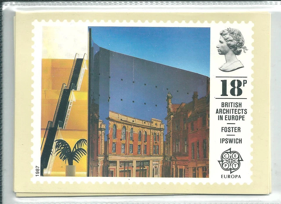 GB - PHQ CARDS -1987 - EUROPA - ARCHITECTURE - BACK - FDI/SHS - COMP SET  USED - Image 1 of 1
