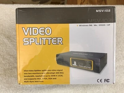 Monoprice Msv-102 VGA + Video Splitter 2048x1536 Resolution (Factory Sealed) - Image 1 of 4