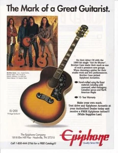 1994 Epiphone Acoustic Guitar Print-Ad / Brother Cane "Got No Shame" - Picture 1 of 1