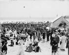 Summer Crowds Enjoy The Beach At Atlantic City New Jersey Old Photo