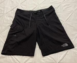 The North Face Men's Size 34 Black Board Shorts Trunks Drawstring Cargo Pocket - Picture 1 of 10