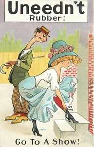 C-1910 Uneednt Rubber Carmichael Comic Humor ir a un espectáculo Postal 24-10991 - Imagen 1 de 2