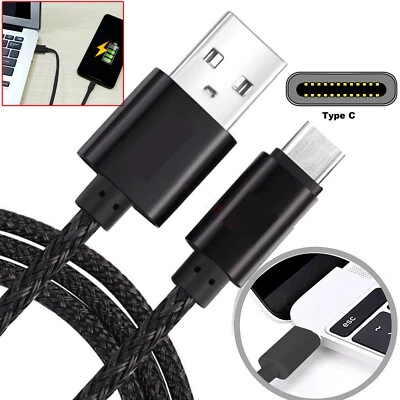 HeavyDuty USB Type C Charging Cable Braided Fast Phone Charger Long Lead 1/2m 3m - Image 1 of 4