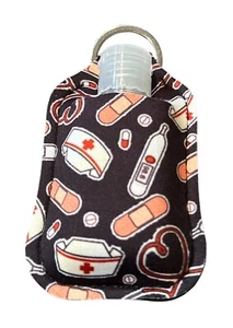 Nurse Hand Sanitizer Holder Keychain Neoprene Medical Doctor W/Empty Bottle Gift - Picture 1 of 4