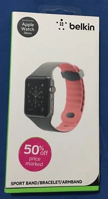 Nueva correa deportiva Belkin para Apple Watch y Series 1 2 3 4 5 6 7 - 38 mm - Rosa Foto 1 de 2