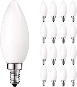 Luxrite LED Chandelier Light Bulbs E12 Dimmable 60 Watt 2700K 450lm UL 24-Pack - Picture 1 of 8