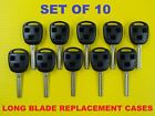 Set of 10 Remote Head Key Replacement Shell Case High Security Long Blade 10X