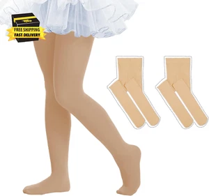 Ballet Tights for Girls - Ultra Soft Elastic Footed Tights for Toddler Girls - W - Picture 1 of 5