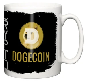 Dogecoin DOGE Cryptocurrency Blockchain Token, Tea Coffee Ceramic Mug Gift - Picture 1 of 4