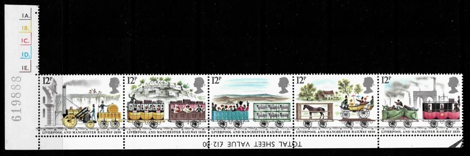 SG1113-1117. 150th ANNIVERSARY OF LIVERPOOL-MANCHESTER RAILWAY. UNMOUNTED MINT. - Image 1 of 1