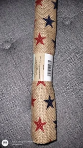 Crafter's Square PATRIOTIC STARS 100% JUTE BURLAP cut CRAFT FABRIC 18" x 21" NEW - Picture 1 of 2