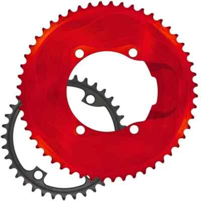 ALUGEAR 110×4 Aero Chainrings for Shimano 12-Speed R7100/R8100/R9200. Red - Image 1 of 4