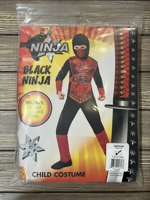 Disfraz de Halloween para niño ninja negro rubíes mediano 7-8  Foto 1 de 3