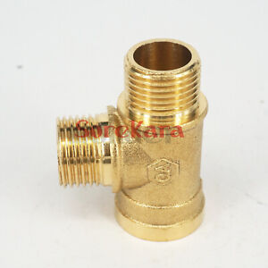 2pcs  3/8" BSP Female x Male x male Tee 3 Way Brass Pipe fitting Connector