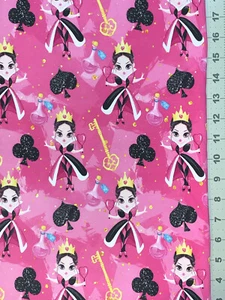 Queen Of Hearts Alice in Wonderland Custom Fabric Fat Quarter 18”x28” Spandex - Picture 1 of 1