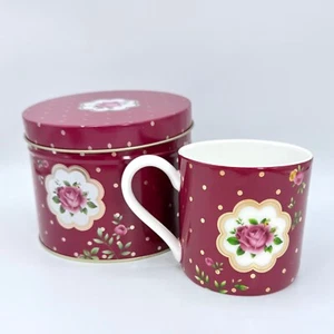 Royal Albert New Country Roses White & Burgundy Mug-In-A-Tin Love Sentiment Mug - Picture 1 of 12