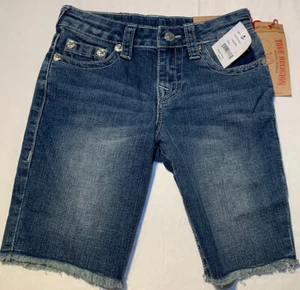 True Religion Slim Cut Off Shorts-Flap Pockets-Laguna Wash-Boy's Size 6-NWT $59 - Picture 1 of 7