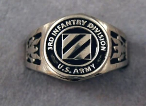 3rd Infantry Division ring 3d ID Unit Insignia ROCK OF THE MARNE - Picture 1 of 4