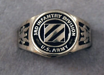 3rd Infantry Division ring 3d ID Unit Insignia ROCK OF THE MARNE - Image 1 of 4