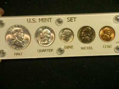 1955  Brilliant Uncirculated Coin Year Set  - White Capital Holder - Image 1 of 4