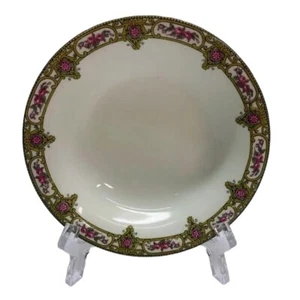 Vintage John Maddock & Sons Royal Vitreous Dessert Bowl Set (3) Gold Scroll Pink - Picture 1 of 5