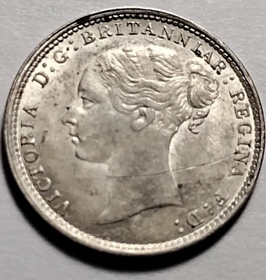 Great Britain 1883 Silver Threepence Queen Victoria  249-598 - Image 1 of 4