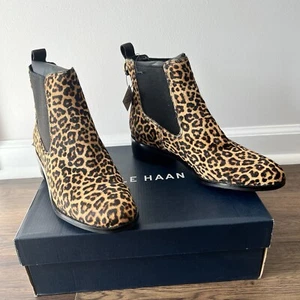 NEW Cole Haan Women’s Newburg Calf Hair Leopard Print Bootie - Size 7.5 - Picture 1 of 5