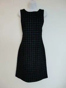 Neu mit Etikett Oscar de La Renta ärmelloses Bleistiftkleid schwarz blau Wolle Baumwolle Tweed 6 - Bild 1 von 8