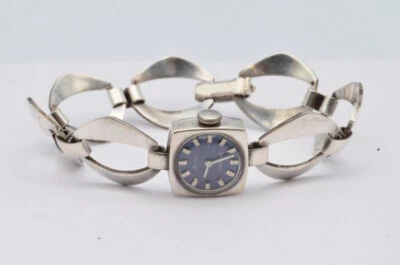 SILBER DAMEN UHR 935 SILBER 20MM HANDAUFZUG VINTAGE RAR ARMBANDUHR 1 - Bild 1 von 4