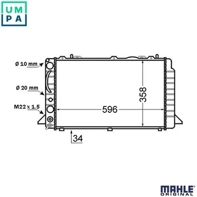 RADIATOR ENGINE COOLING CR 396 000S FOR AUDI 6A/ADW/ACE/ABK/ABT/AAD 2.0L 4cyl 80 - Image 1 of 4