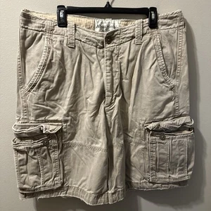Mens Vintage Abercrombie & Fitch Distressed Button Fly Heavy Cargo Shorts Sz 36 - Picture 1 of 6