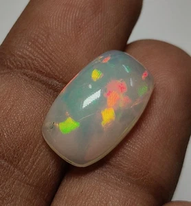 Welo Ethiopian Opal Cushion Shape Cabochon Multi Flashy Fire Loose stone 11x18MM - Picture 1 of 18